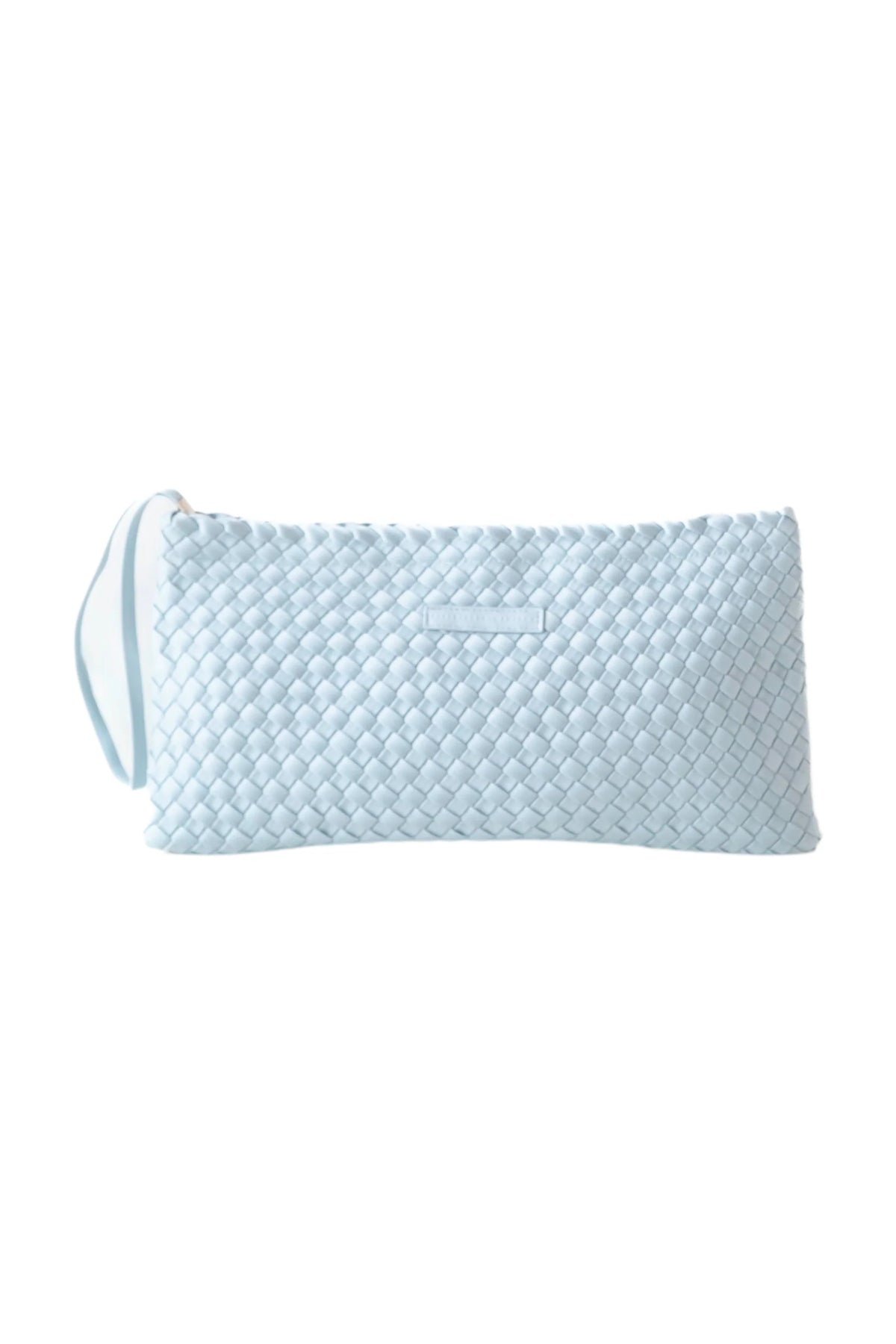 PEACE LOVE MAHJONG WOVEN TILE BAG - LIGHT BLUE