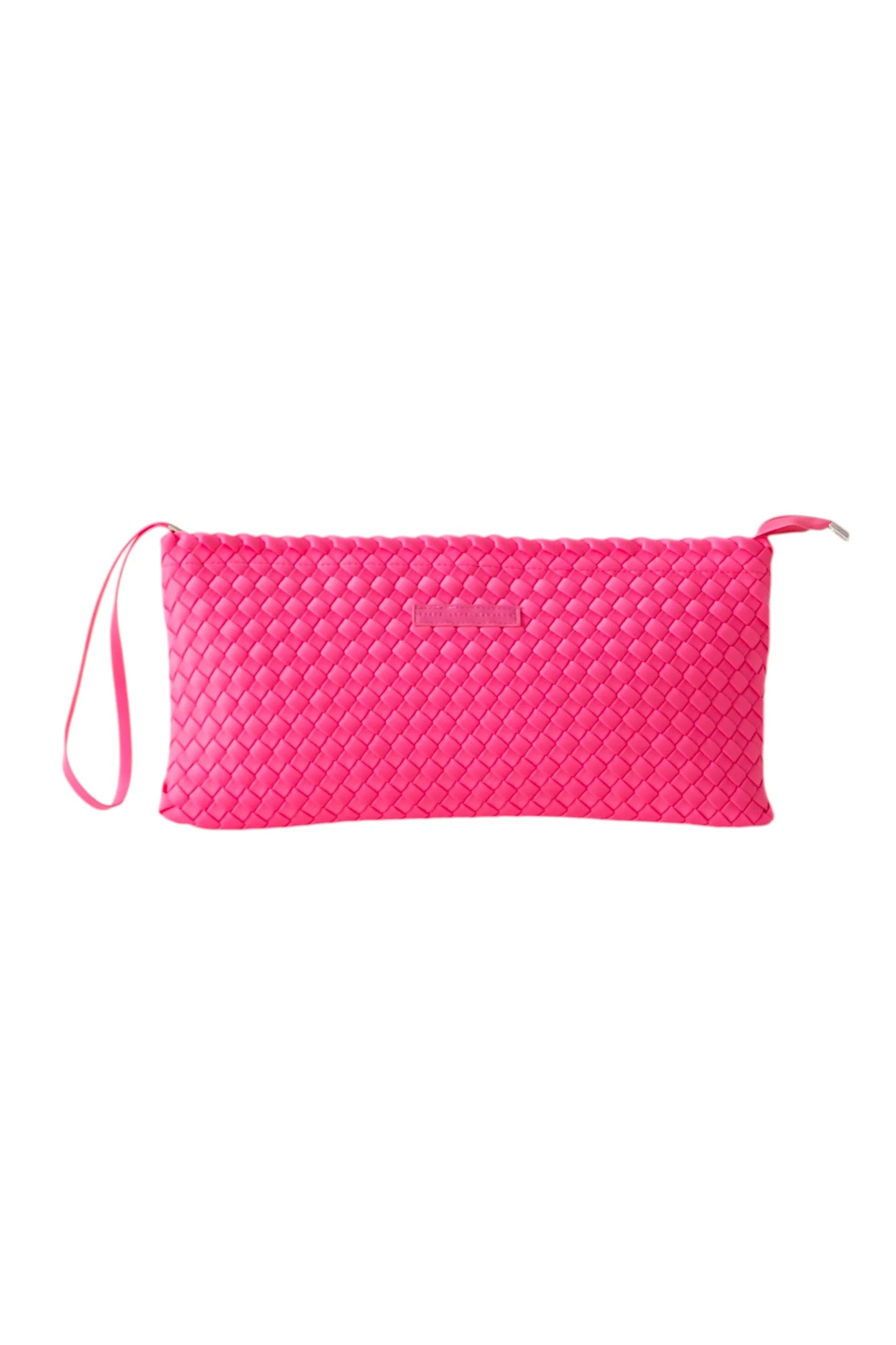 PEACE LOVE MAHJONG WOVEN TILE BAG - BRIGHT PINK