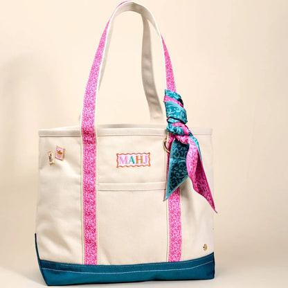 THE DARLING EFFECT CANVAS MAHJONG BAG W SCARF & PINS