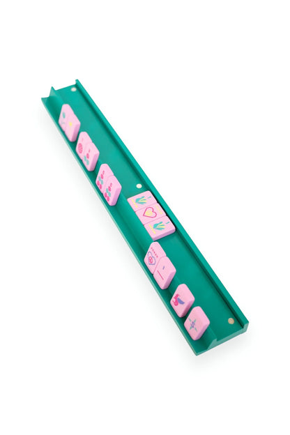 PEACE LOVE MAHJONG Mahjong Racks & Pushers (Set of 4) AQUA