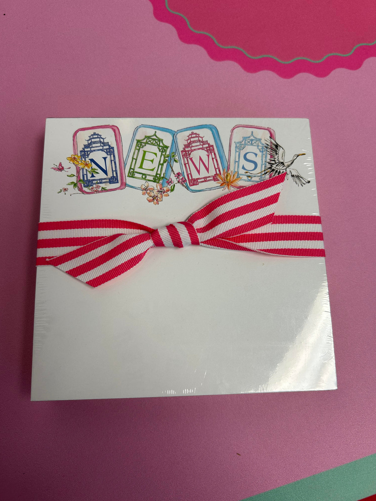 NEWS Mahjong Tiles with Flowers Luxe Notepad