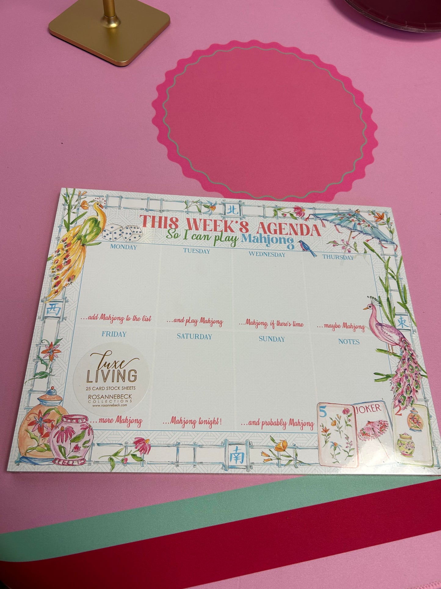 THIS WEEK'S AGENDA SO I CAN PLAY MAHJONG