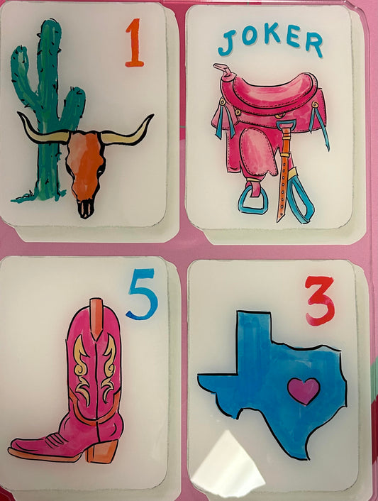 TEXAS MAHJONG ACRYLIC CHARCUTERIE & SNACK BOARD