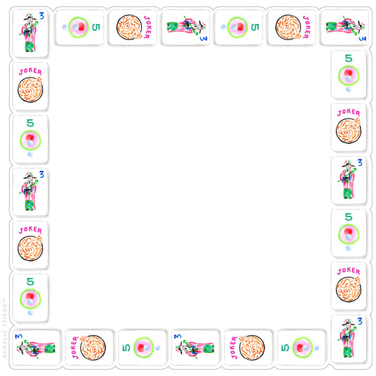 LET'S PLAY MAHJONG ACRYLIC FRAMED CHARCUTERIE BOARD